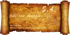 Sátor Anetta névjegykártya